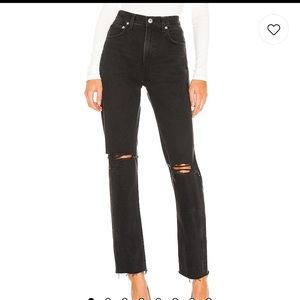 Agolde Black Straight Leg Pants